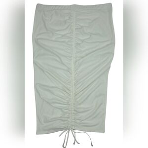 Curvy Sense 3X Ruched Midi Skirt in White 2606-U